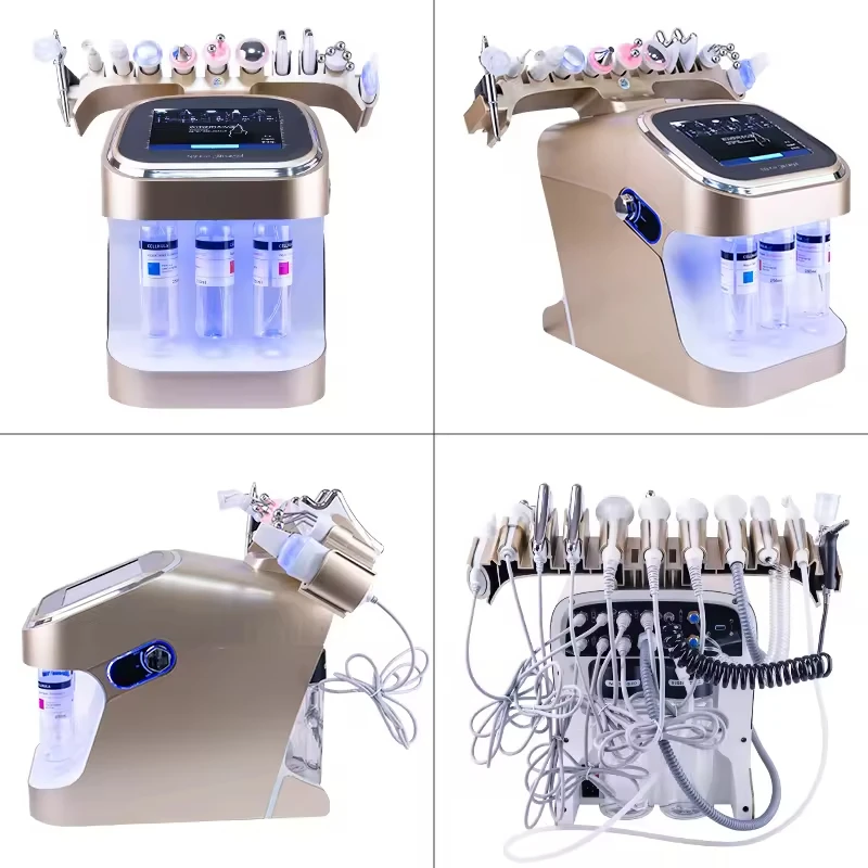11 in 1 Hydra Oxygen Bubble Skin Facial Machine with Skin Analyzer Multifunctional Hydradermabrasion Aqua Facial Care Device