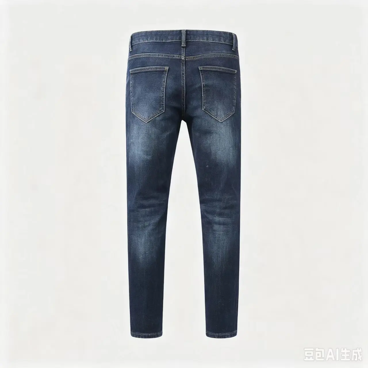 Y2KFashion Men's Deep Blue Stretch Slimming Jeans Washed Nostalgic High Street Hip Hop Folded Painted Casual Pants