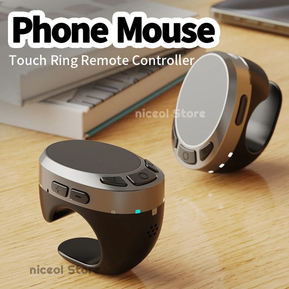 Bluetooth-compatible 5.3 Smart Touch Control Air Mouse Ring Wireless Video Controller Finger Ring Mouse for Android & iOS