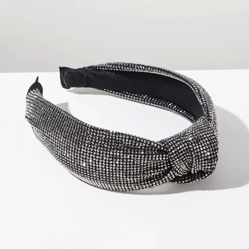Retro-Barock-Stil, super funkelndes, vollbesetztes Diamant-Hochschädelknoten-Stirnband mit breitem Rand, Haaraccessoire für Frauen – Detail 5