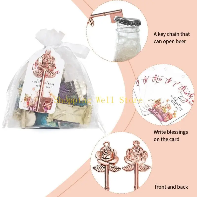 KX4B SET 30 ouvre-bouteille clés Deliate avec à cordon invité Cadeau Gift