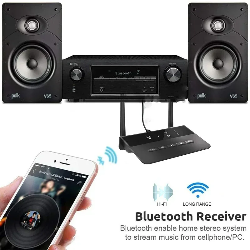 Adaptador de Audio inalámbrico 80M Bluetooth 5,0 Aptx HD LL receptor transmisor de baja latencia conector auxiliar RCA de 3,5mm para auriculares de TV PC