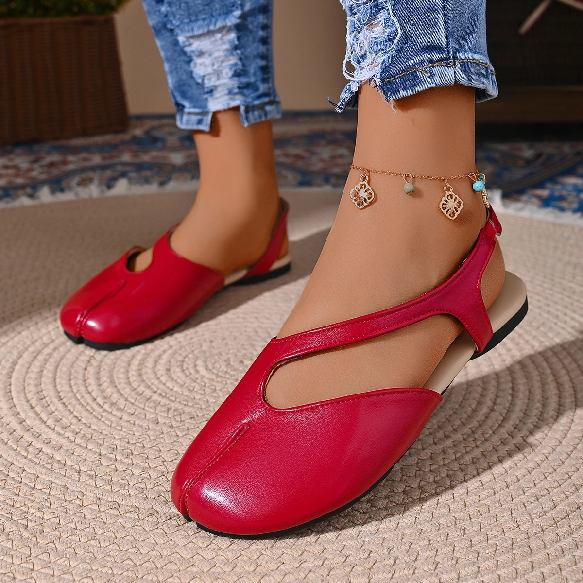 Women Tabi Split Toe Slingback - Leather Work Flats review and price