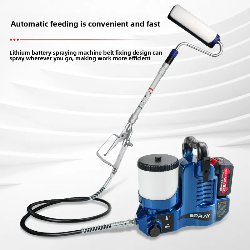 Complete Range Lithium Battery-Powered Latex Paint Airless Sprayer Accessories Electric Roller Brush Self-Priming Roller Long