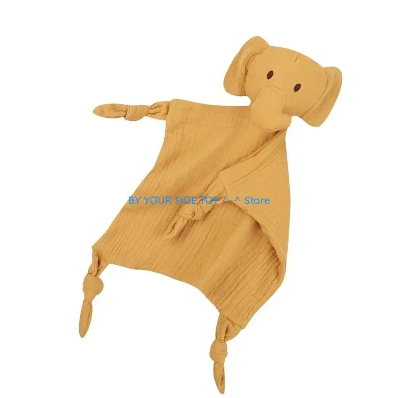 Baby Blanket Lovely Elephant Appease Towel Small Comfort and Soothes Pacify Handkerchief for Newborns Toddlers U6XE