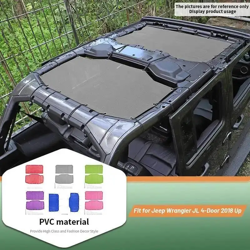 

Fit Jeep Accessories Car Roof Top Insulation Mesh Sunshade Cover for Jeep Wrangler JL 2018 2019 2020 2021 2022 2023 2024 Up