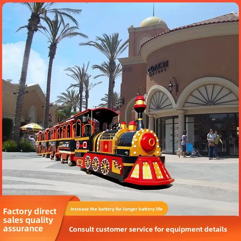 Shopping mall trackless train children's playground scenic outdoor park square electric sightseeing train amusement equipment