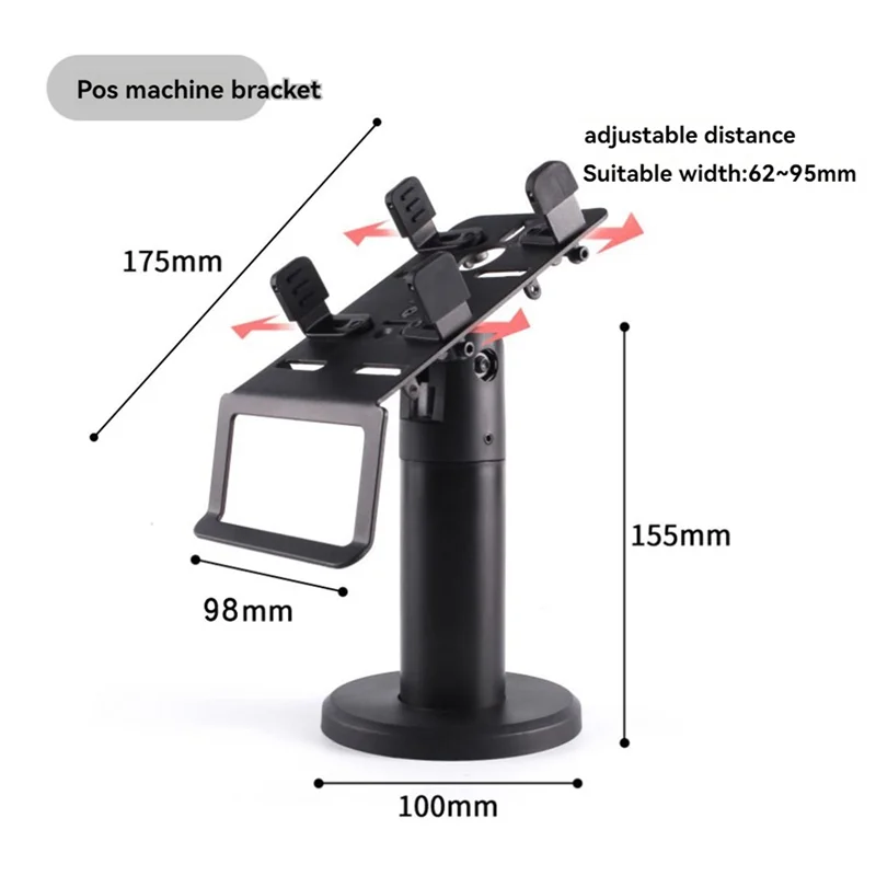 Y14A 4X Pos Machine Stand 360 Degrees Rotatable Pos Display Cashier Display Holder Credit Card Machine Stand Counter Stand
