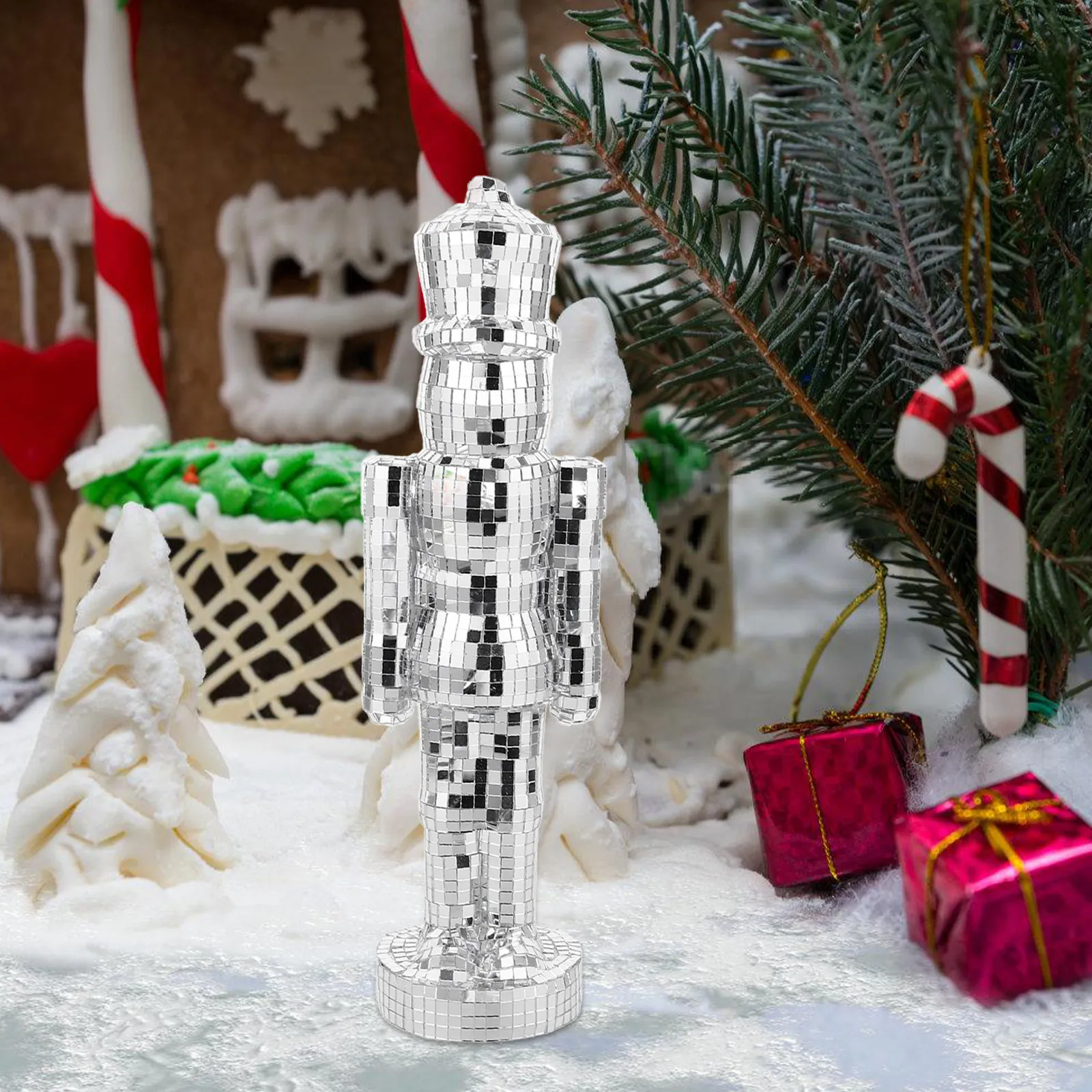 34Cm Glass Nutcracker Ornament Elegant Living Room Decoration Refined Craftsmanship Christmas Mantel Shelf Display