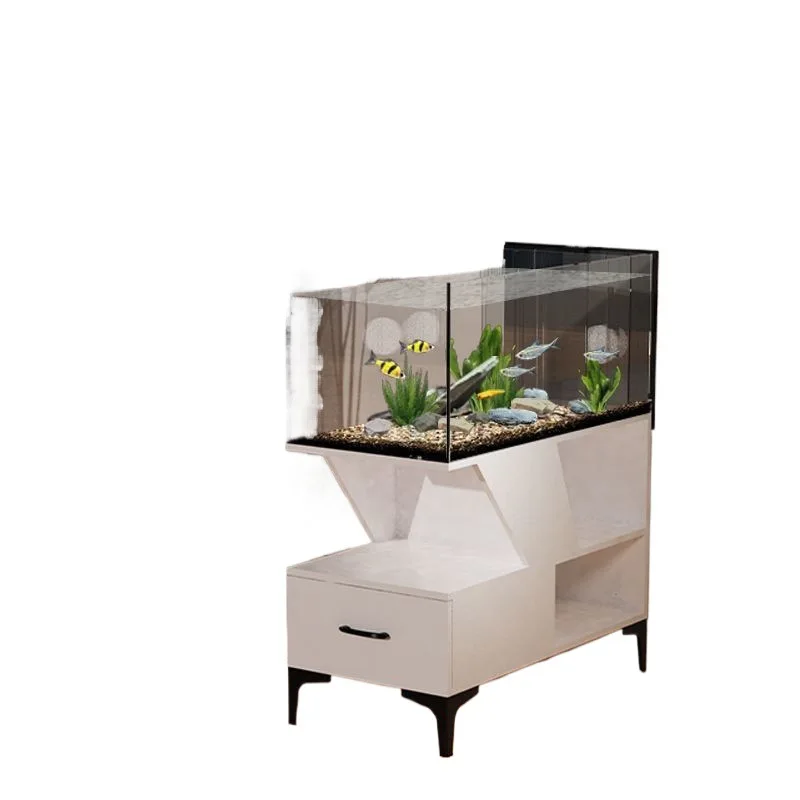 Desktop stream tank landscaping glass office tea table living room small fish tank