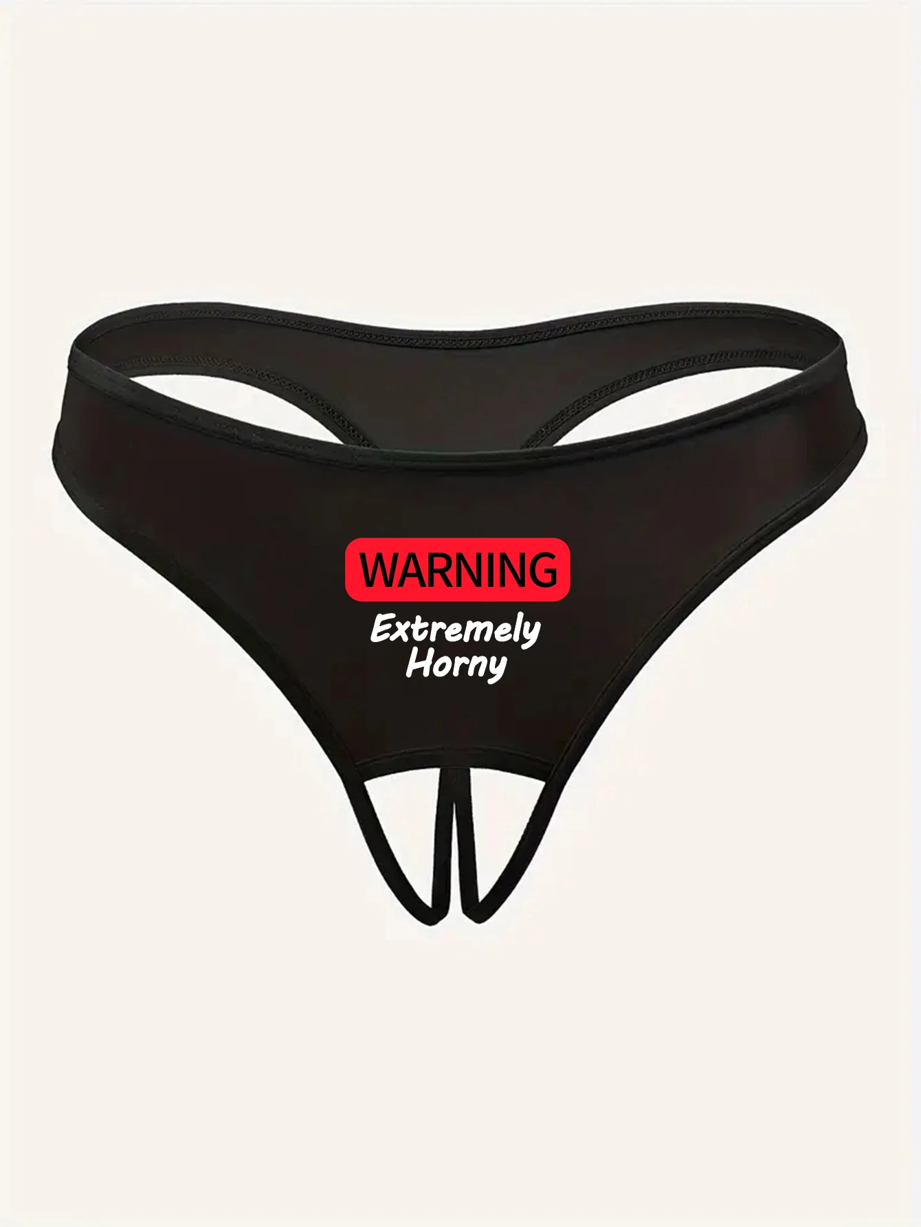 Varsbaby Crotch Opening Sexy Thong with Letter Prints Underwear for Women Erotic Crotchless Panties Female Intimates Lingerie