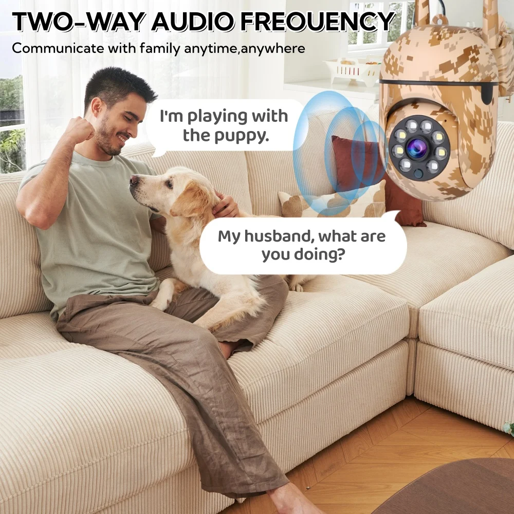 Intelligent Spherical Security Camera Color Night Vision Hd Motion Tracking 360°ptz Wireless Indoor Outdoor Monitoring Camera