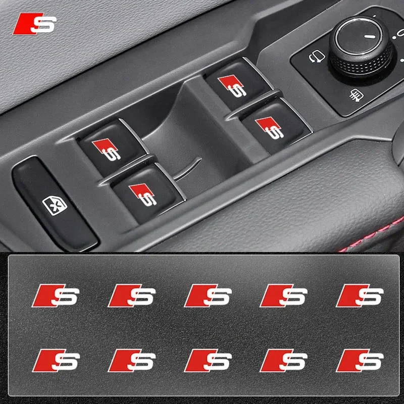 Car Interior Dekoration Stickers Badges For Audi Sline A1 A3 A4 A5 A6 A7 A8 B5 B6 B7 B8 C5 C6 C7 D2 D3 Q2 Q3 Car Accessories