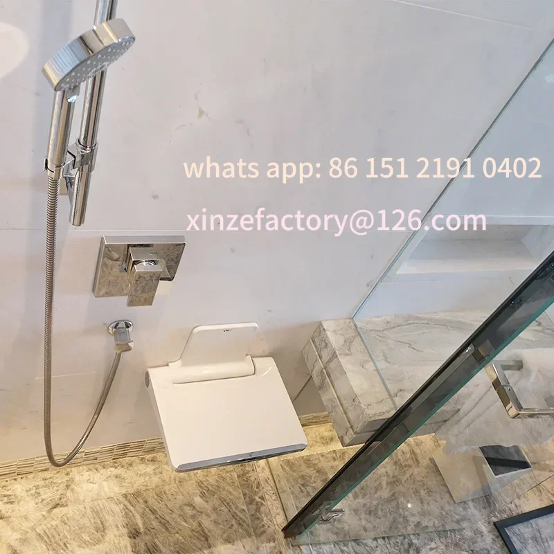 

Customizable Wall Mounted Bathroom And Shower Chair Safety Bathing Folding Stool Multi-Function Porch Change Shoes