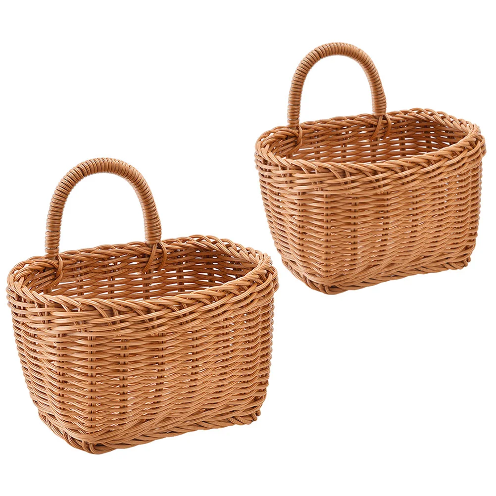 

2PCS Large Storage Baskets Wall Hanging Hand Carrying Kitchen Woven Basket Woven Storage Basket Design Rustic Style