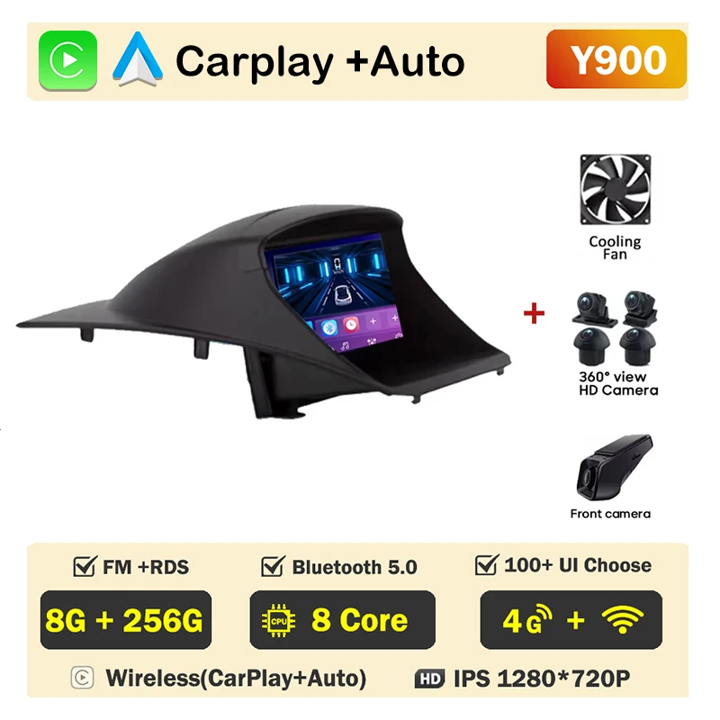 Auto radio voor Ford Fiesta MK6 MK7 2009-2017 Carplay Android Auto Player Scherm Multimedia 2din Video 4G WIFI Navigatie Stereo
