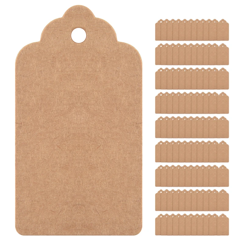 Rustic 40Mmx70mm Scalloped Kraft Paper Card,Blank Brown Tag,Wedding Favour,Gift Tag,DIY Tag,Luggage Tag,Price Label - Small