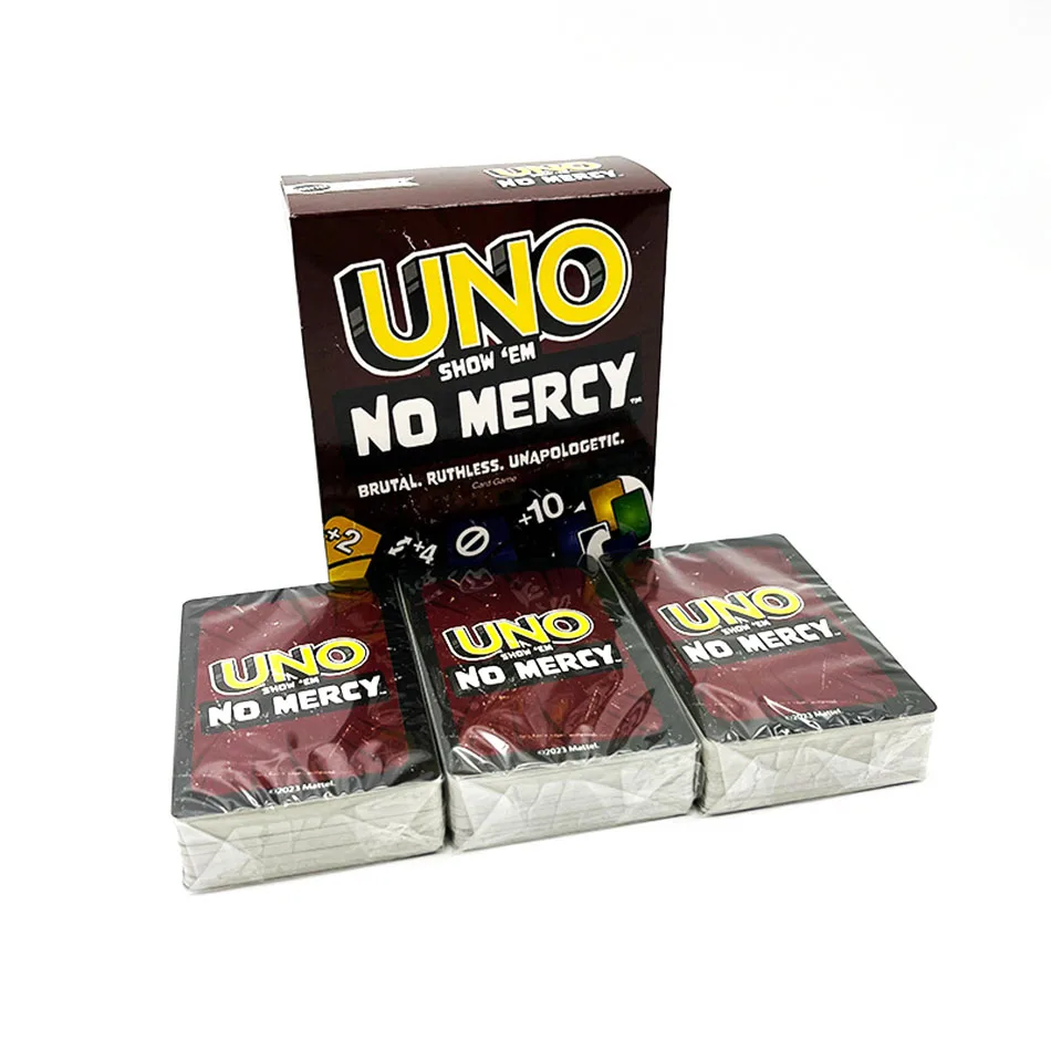 Uno No mercy-Juego de mesa de cartas UNO, entretenimiento para fiestas familiares, juegos de UNO, juguetes para niños, cumpleaños y Navidad