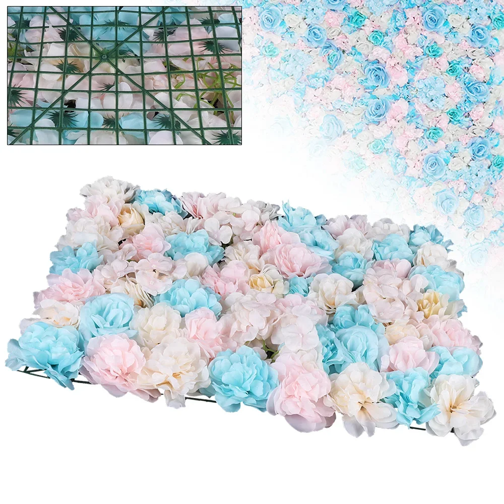 

Romantic 12-Piece Artificial Flower Wall for Weddings, Photo Booths, Parties, and More, Customizable Silk Flower Panels for