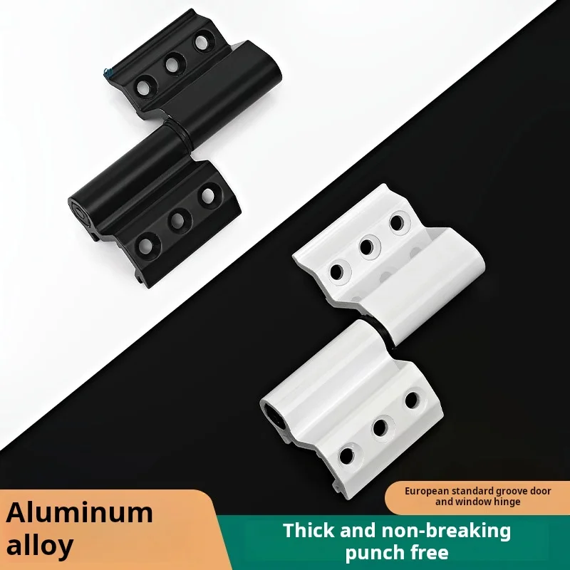 1PCS Bridge‑broken Aluminum Window Hinge European Standard Groove No‑Drill for Inner Outer Swing Window Folding Hardware