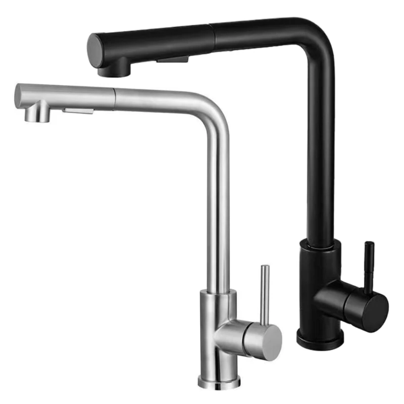 Vòi bếp lắp đặt đơn giản với vòi xoay 360 độ Bồn rửa chén sáng tạo bằng thép