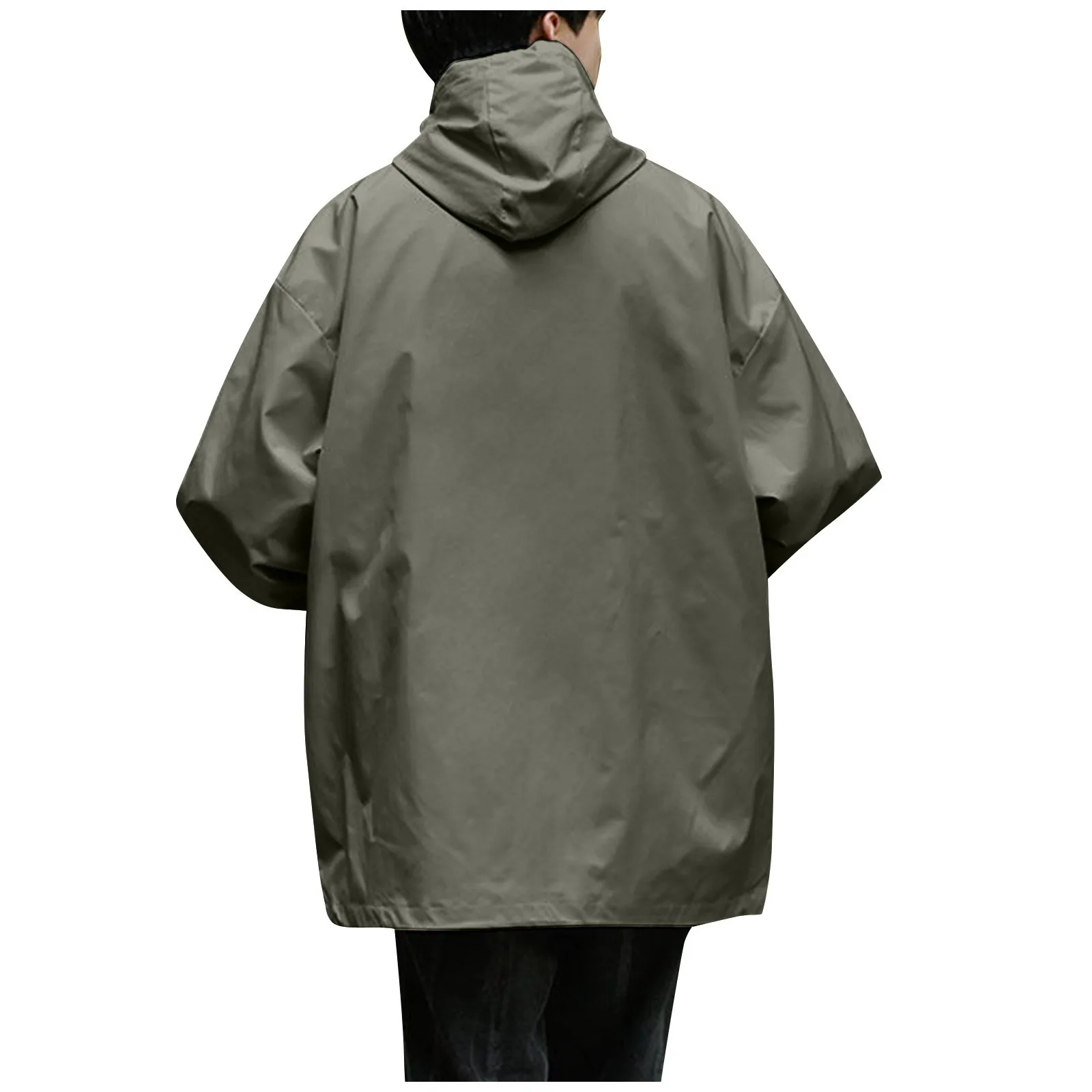 Men's Loose Thin Hiking Jackets Outdoor Sports Jacket Coat Waterproof Lightweight Hooded Outerwear Golf Raincoats With Pockets