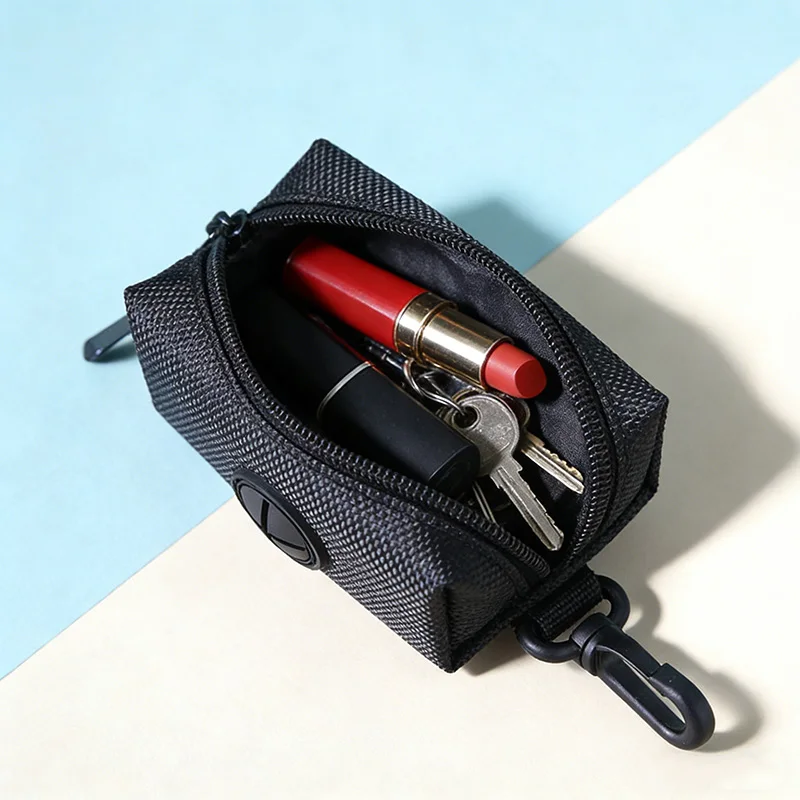 Tragbare Mini-Kopfhörer-Tasche Reißverschluss-Etui für AirPod Datenkabel-Organizer Box Schlüssel-Münzhalter mit Clip Outdoor Kleine Aufbewahrungstasche – Detail 2