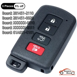 KEYECU 4 przyciski do Toyota Highlander RAV4 Auris Yaris Auto obudowa inteligentnego pilota z kluczykiem samochodowym Fob Board: 2110 / 0020 / 0010 / 0011/ 0101