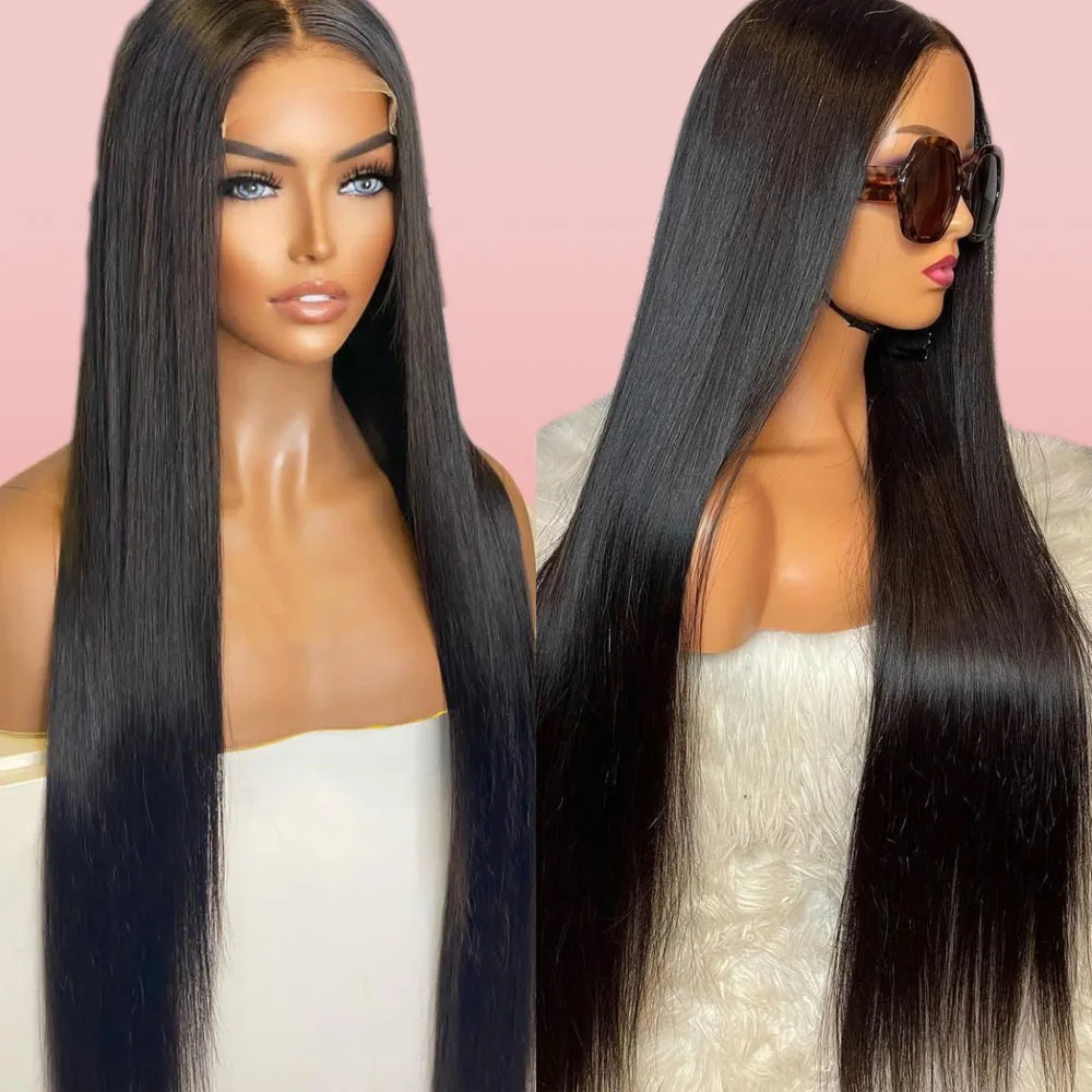 180 Density 30 Inch Bone Straight 13x6 Lace Frontal Human Hair Wigs 360 Lace Front Human Hair Wig Preplucked Brazilian For Women