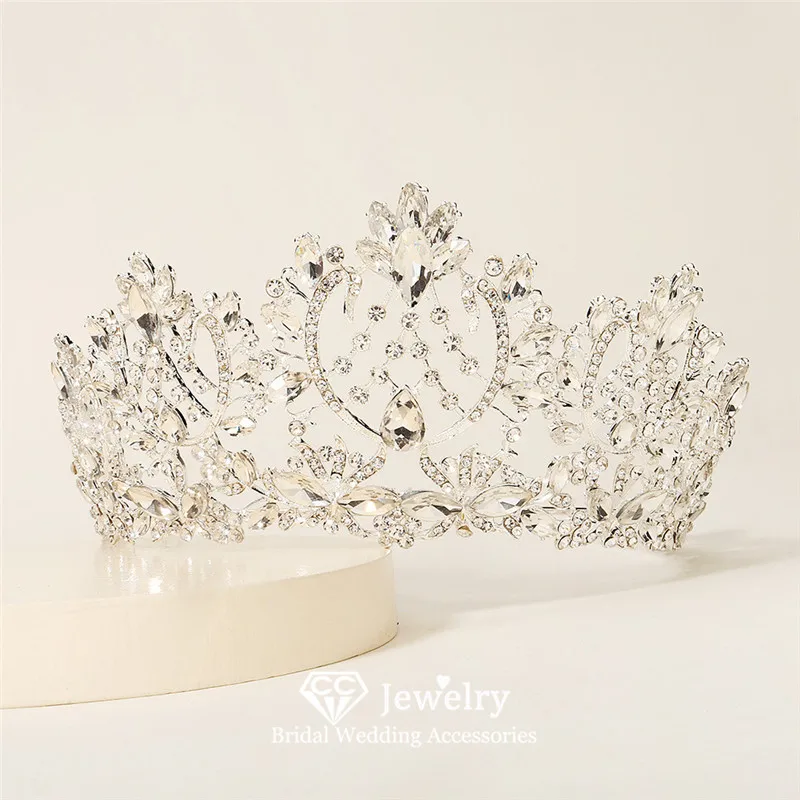 

CC Crystal Crowns Wedding Hair Accessories Women Hairwear Bridal Headpiece Engagement Jewelry 100% Handmade Shining Tiaras hx518