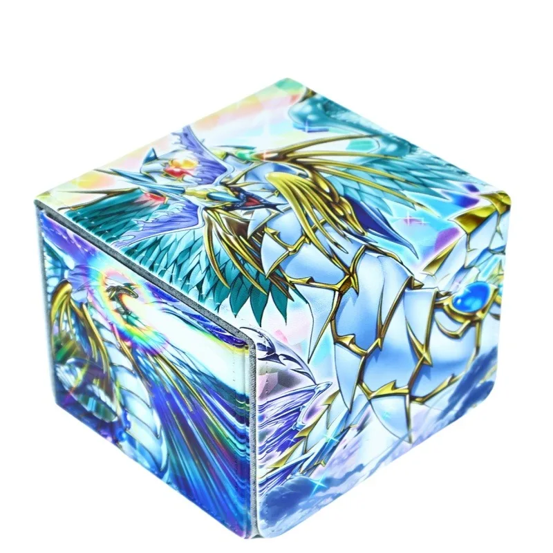 

Серия Crystal Beast Rainbow Dragon Yu Gi Oh! Кожаный ящик для хранения магнитных карт, большая вместительная защитная коробка для настольных игр