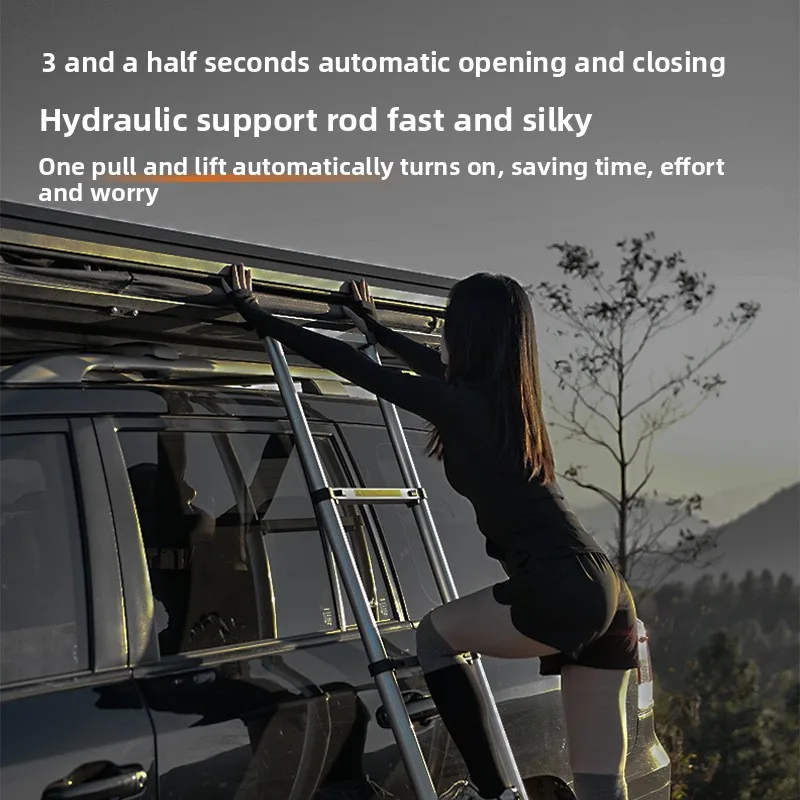 Aluminum alloy triangular roof tent, outdoor camping SUV, hardcore off-road, self driving, crossing, quick opening car tent