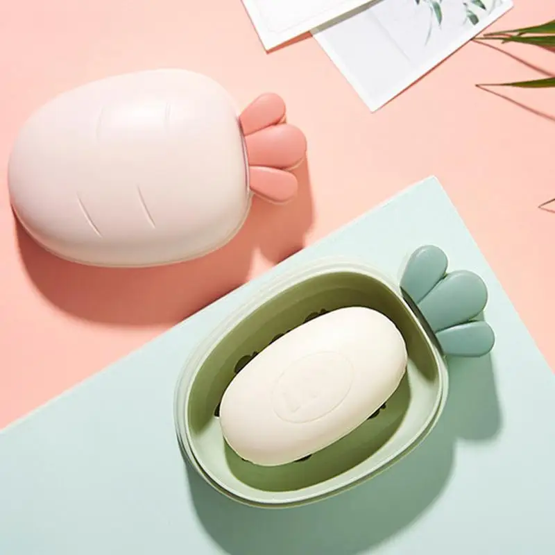 Carrot Soap Box Carrot Shape Home Soapbar Holder Tray Soapbar Travel Container Stylish Kitchen Sponge Holder Bathroom Wash