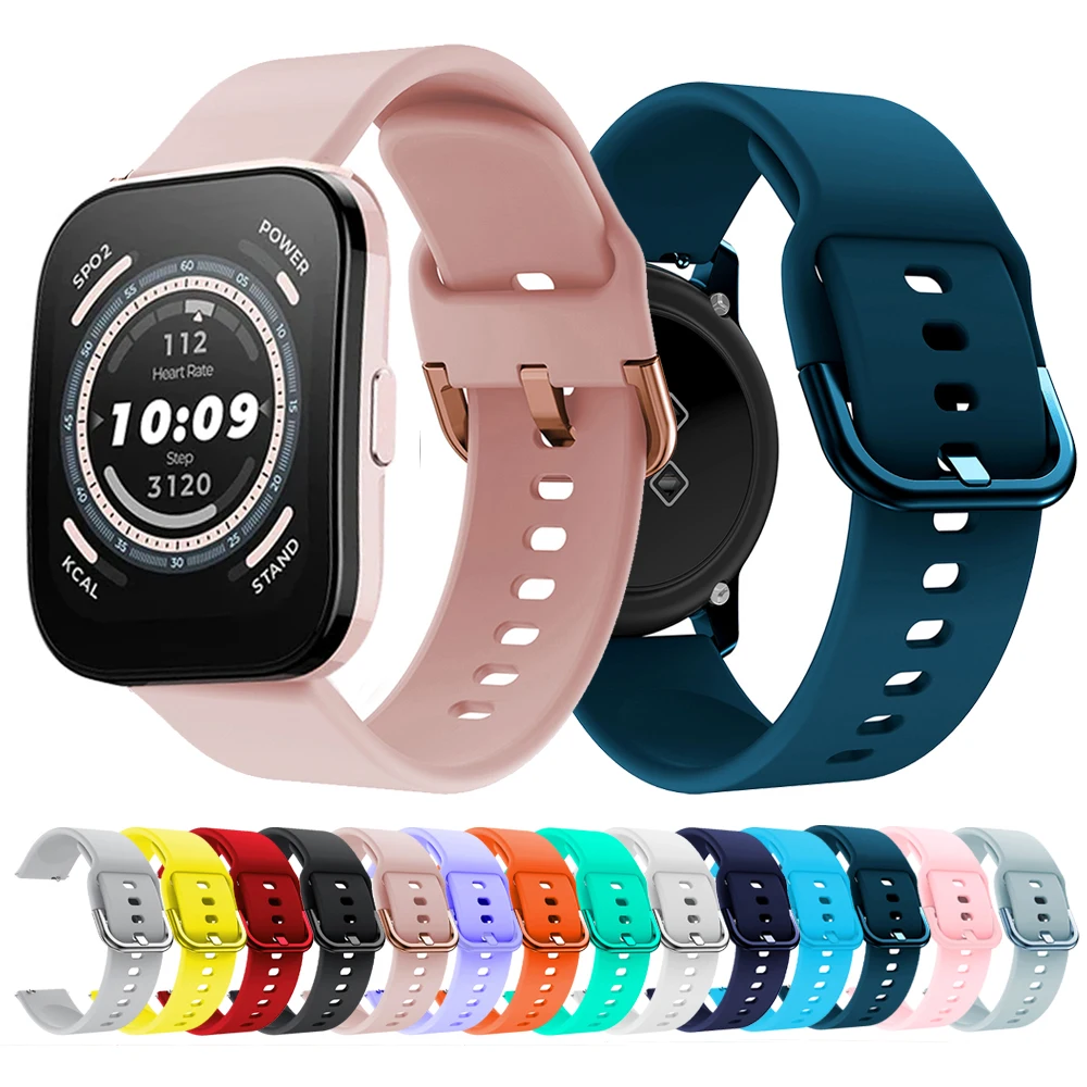 20mm/22mm band For Amazfit GTS 2 2e 3 4 GTS2 Mini GTR 4 3 Pro 47mm GTR2 2e Silicone Bracelet For Amazfit bip 5 3Pro Watch strap