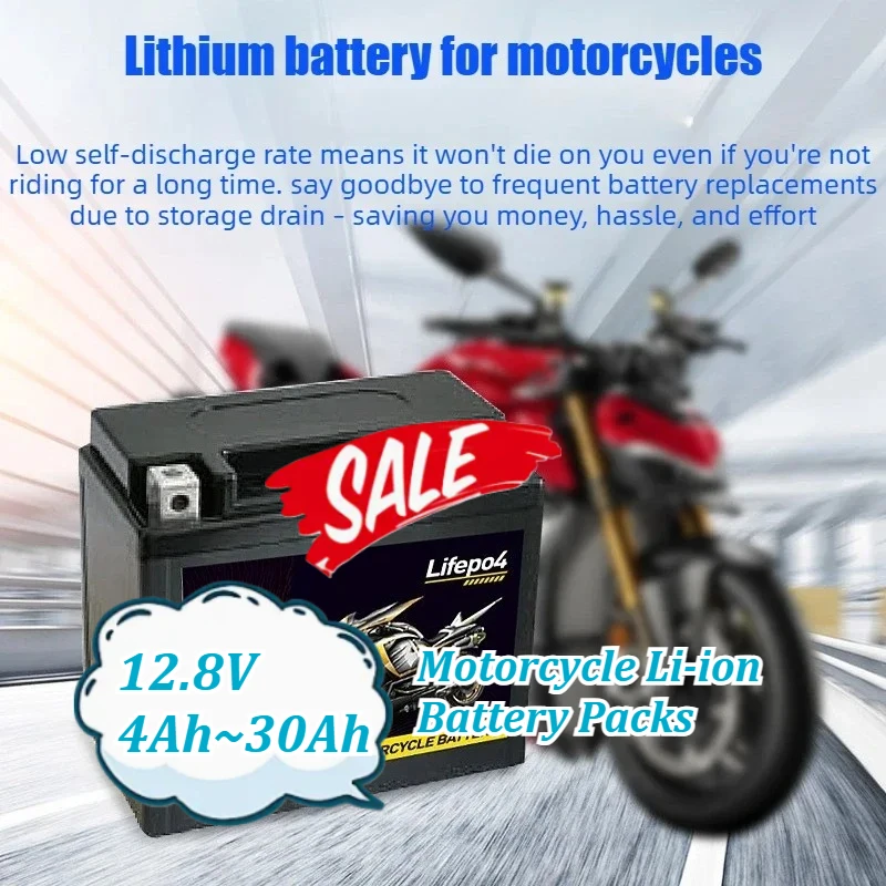 

Motorcycle Li-ion Battery Packs 12.8V 4Ah~30Ah Maintenance-Free Start for Yamaha for Suzuki High Performance for Scooter Cruiser