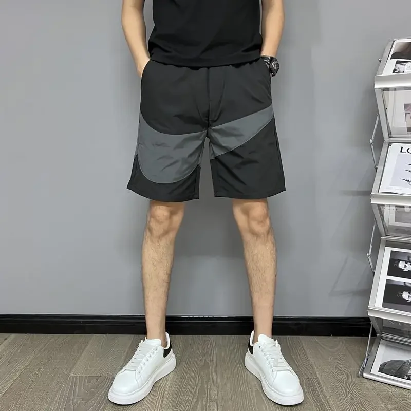 Shorts for Men Thin Graphic Quick Dry White Man Short Pants Luxury Fashion Essential New in Pant 2024 Designer with Ice Fit Bulk