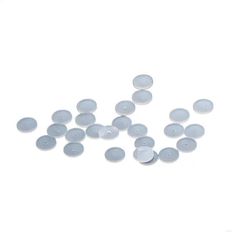 N2UE 100pcs Clear Earring Stopper Earlobe Support Patches Silicone Ear Closures Back