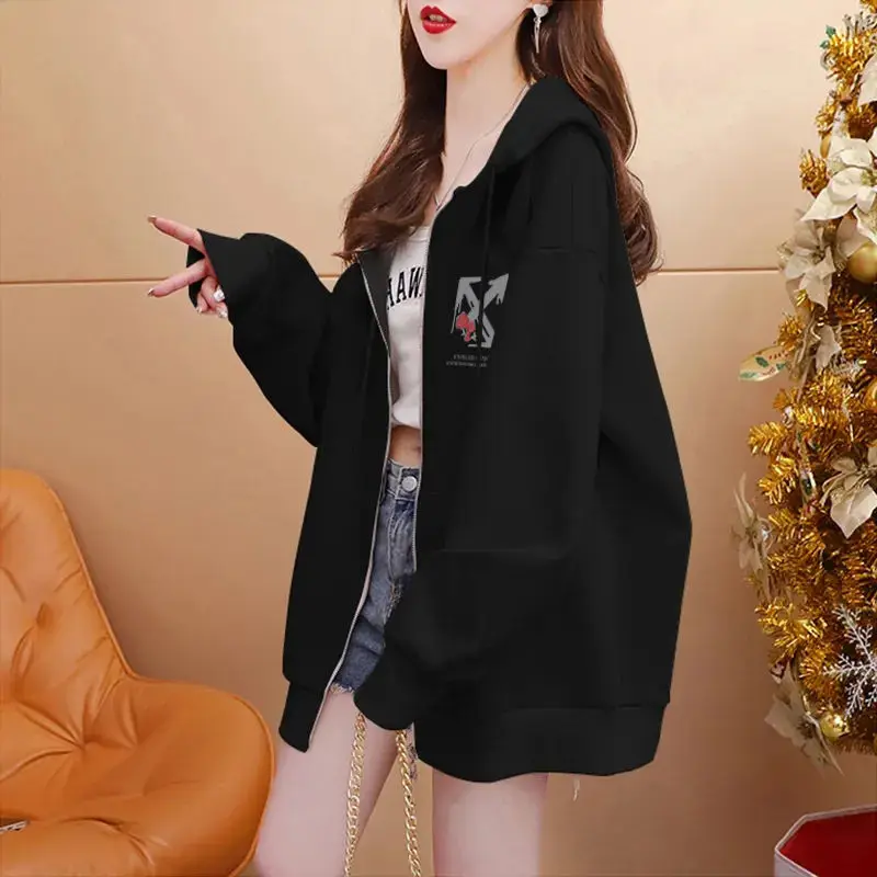 Femme haut à capuche avec Orint sur dropshipping essentiel à manches longues années 90 Vintage Kpop pas cher femmes sweats à capuche pleine fermeture éclair