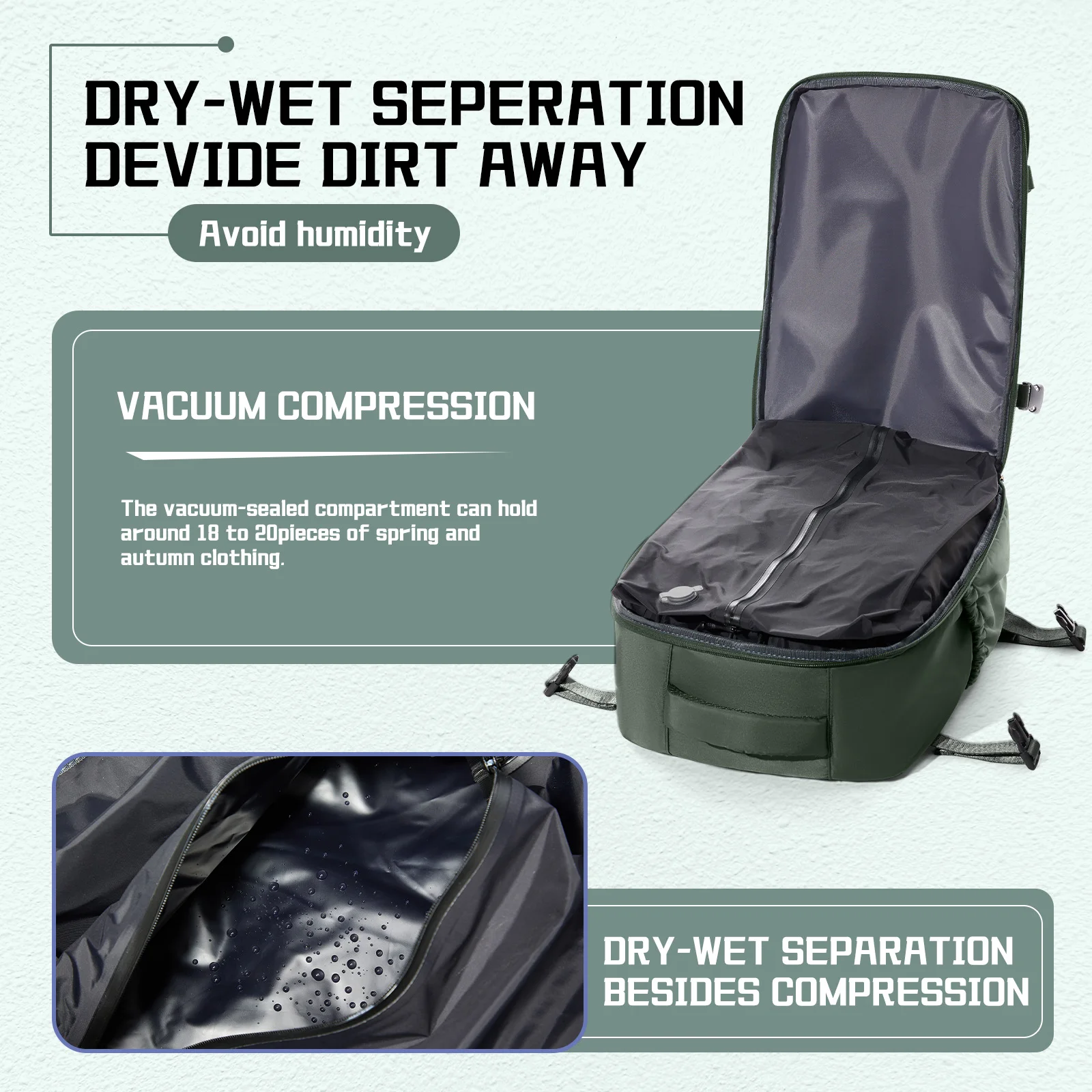 Air Vacuum Compression Backpack Business Laptop Backpack, Large Capacity Anti Theft Vacuum Travel Backpack for Women Men, Hiking