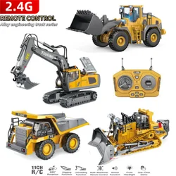 New Remote Control Engineering Vehicle Crawler Truck Bulldozer Toys RC Excavator Dumper Car 2.4G for Boys Kids Holiday Toy Gifts