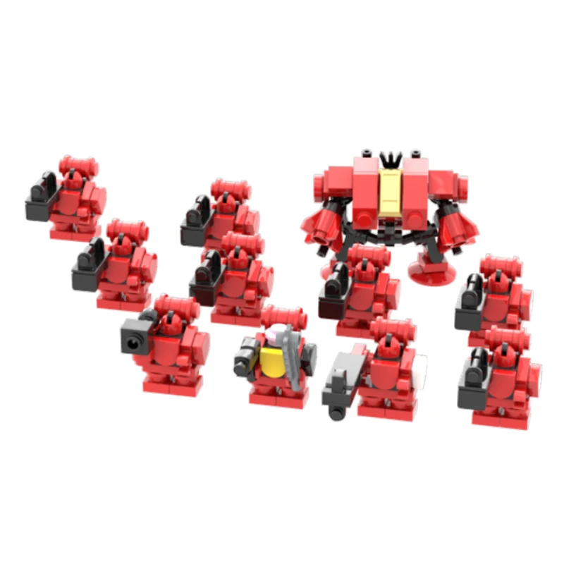 QWERT Popular Games Model Building Moc Bricks Hammer Battle Mech Collection Technology Blocks Gift Modular Christmas Toy DIY Set