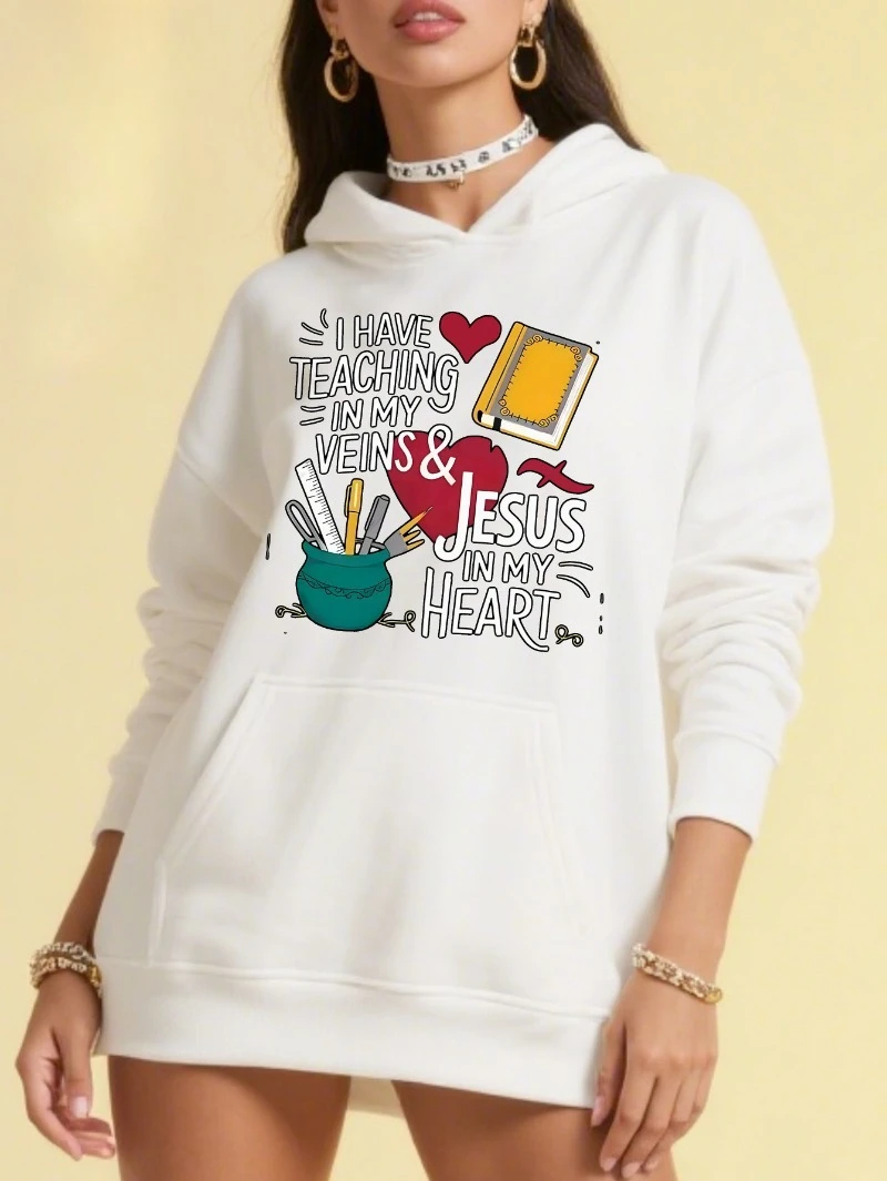 

2025 Autumn and Winter Women's Christian Hoodie God King Heavyweight High-end Luxury Is for Both Men and Women Top Y2k