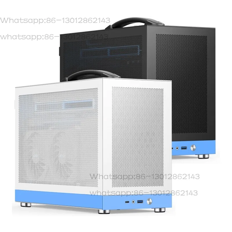T80 Mini ITX Chassis, Close Hole Quick Removal White Desktop Computer, Portable Convenient 240 Water Cooled Small Host