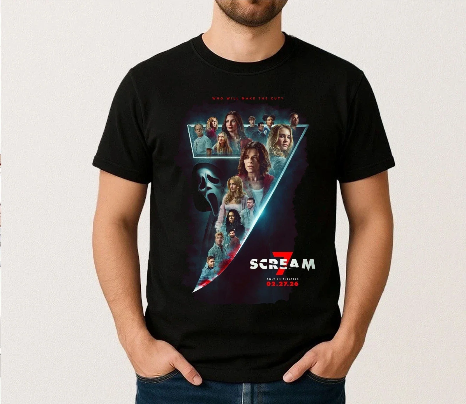 Shrieking Scream 7 Movie 2026 Pure Cotton T-shirt Comfortable and Breathable High-quality Ins Y2k