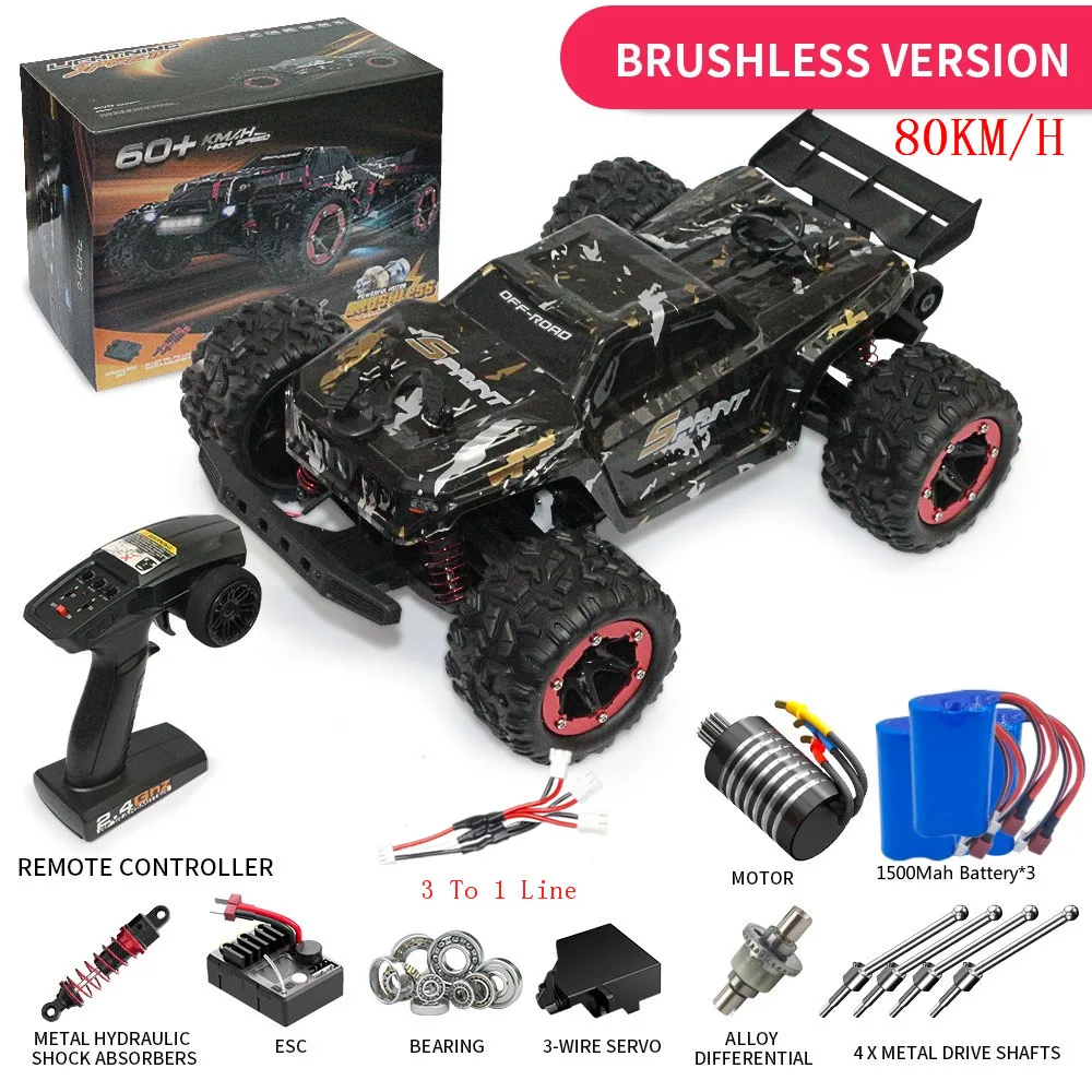 80KM/H 1:18 Full Scale High Speed RC Car 4WD Off Road Independent Suspension Brushless Drift Racing Car Vehical Toy Gifts