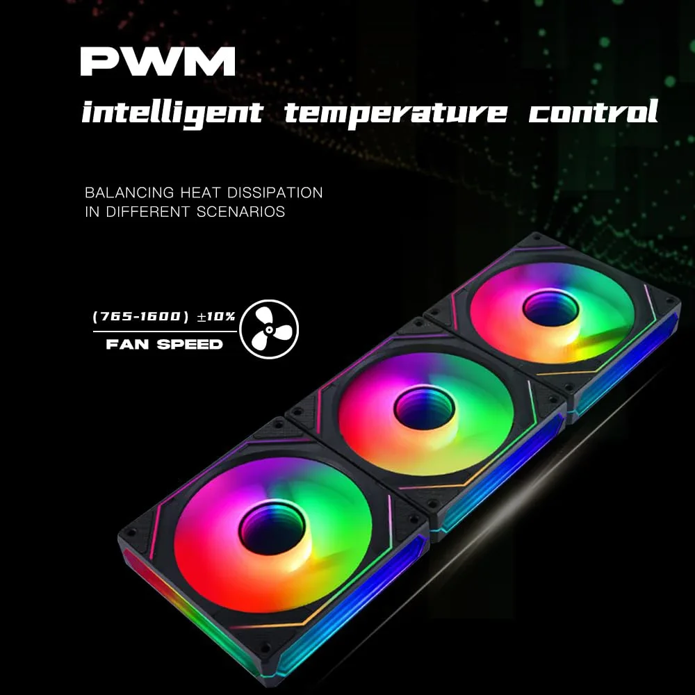 Leopard Prism 6Pro ARGB PC Case Fan 120mm 3-sided Infinite Mirror 5V 3PIN Motherboard Lighting Sync 4PIN PWM