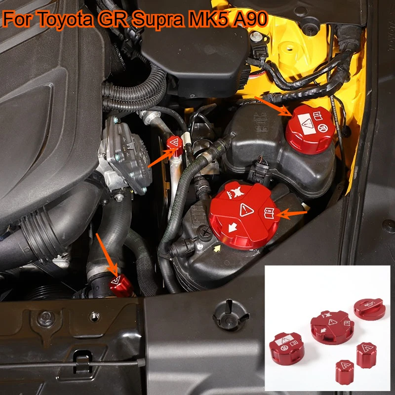 

Fit For Toyota GR Supra A90 2019-2025 Aluminum Alloy Cabin Fuel Pipe Cover Car Engine Protective Cover Modification Accessories