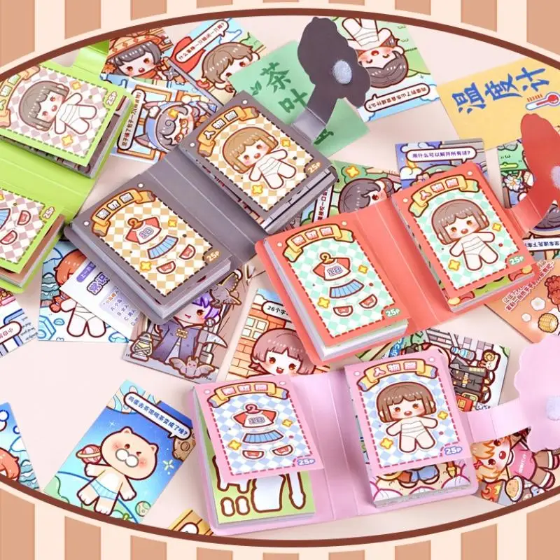 

1pcs Creative Scene Dress-Up Sticker Book Mini Dress-Up Sticker Book 2026 New Cute No-Cut Stickers For Journals