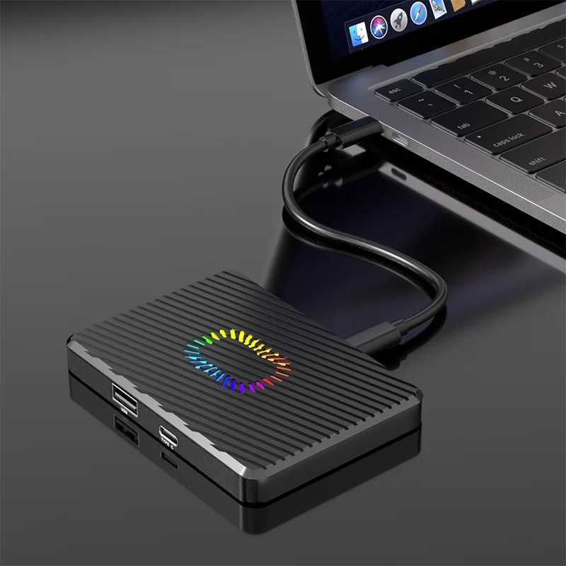 SSD Adapter Dual Protocol M.2 NVMe SATA SSD Case Solid State Drive Docking Station USB3.2 GEN2 10Gbps Dual Bay M.2 SSD Enclosure