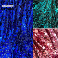 Royal Blue Big and Small Mixed Sequin Fabric Sparkle Material for Party Decor, Stage Background, Curtains,Backdrops,Draperies